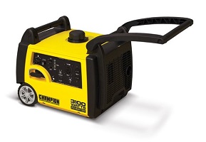 Champion 75531i Portable Inverter Generators with Handle and automatic idle control.