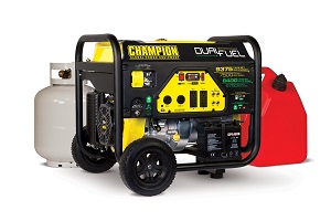 Champion 100165 Gasoline Propane Portable Generator with Electric Start.