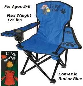 Kids's Lil Bear Camp Folding Chair with Carry Bag and Mesh Cup Holder