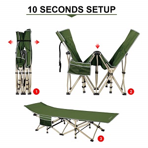 Oversized Camping Cots, Portable, Foldable, Heavy Duty for Adults or Kids.