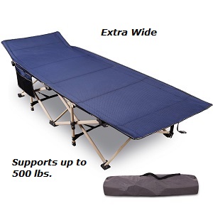 REDCAMP Portable Heavy Duty XL, Extra Wide Folding Camp Bed with Storage Bag for the broad sholder person.
