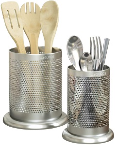 Countertop Spoon Holder Silverare Caddy in Stainless Steel for your Kitchen Countertop.
